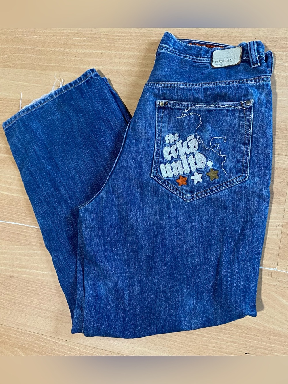 Ecko Unltd Rhino Embroidered Baggy Jeans Mens Size 31 Vintage Y2K